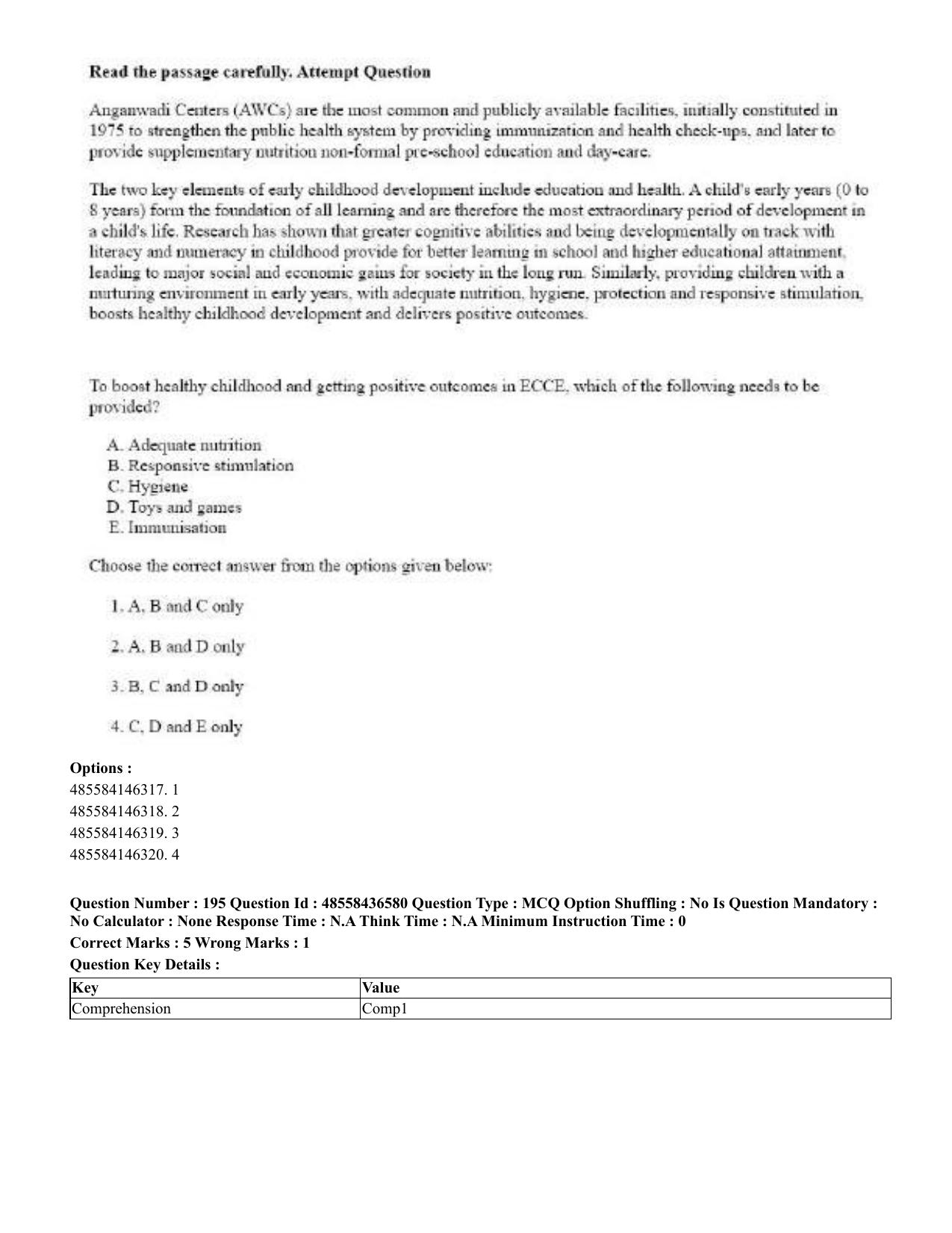 CUET 2023 English Kannada Shift 3 Question Papers - 22 June 2023 - Page 236