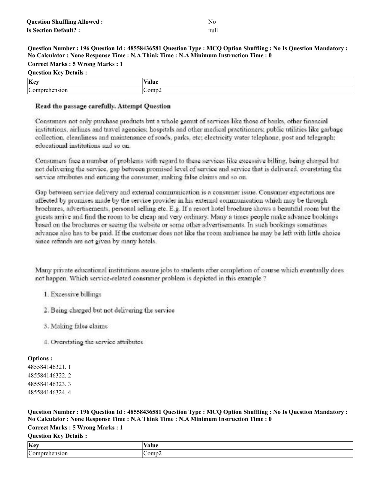 CUET 2023 English Kannada Shift 3 Question Papers - 22 June 2023 - Page 238