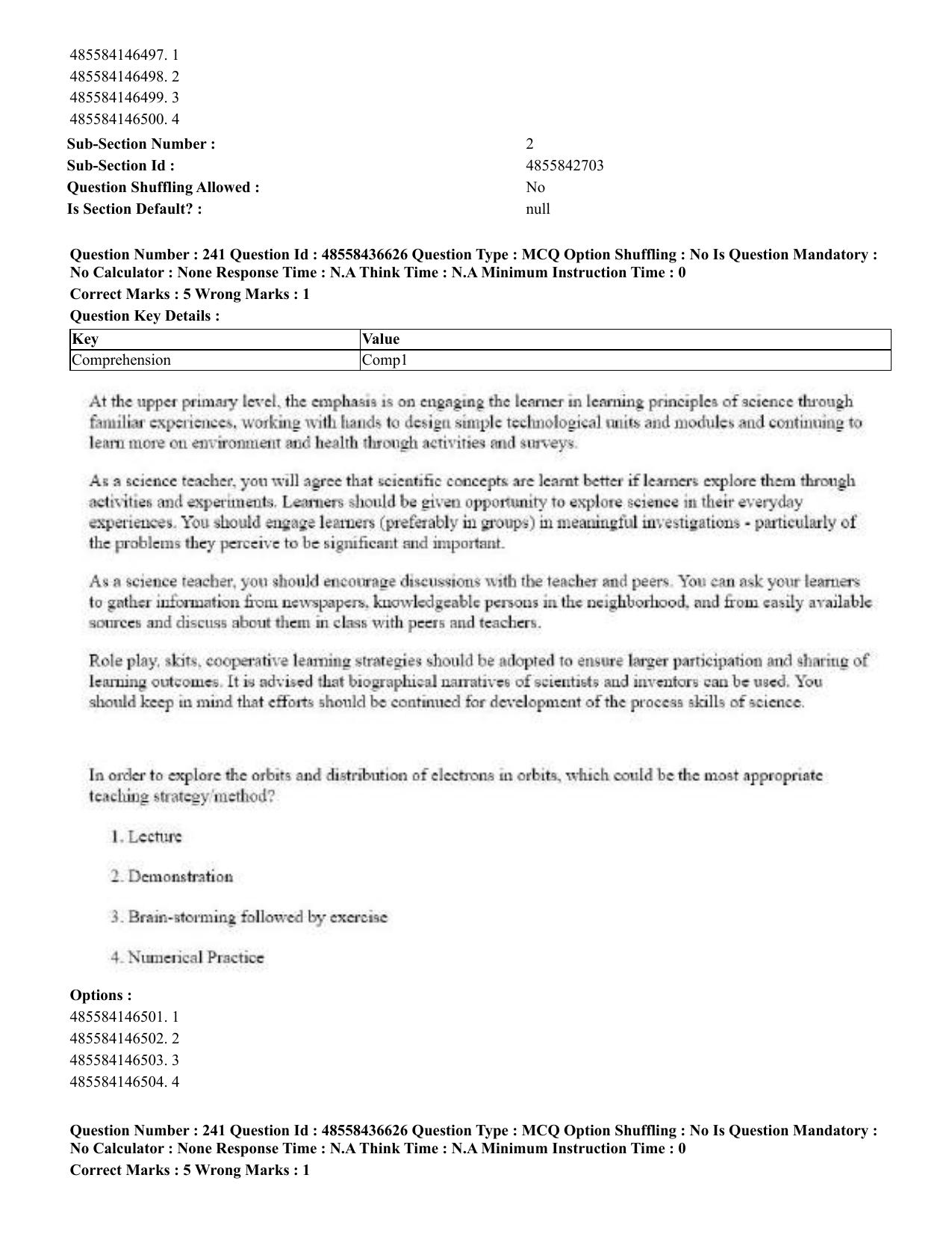 CUET 2023 English Kannada Shift 3 Question Papers - 22 June 2023 - Page 289