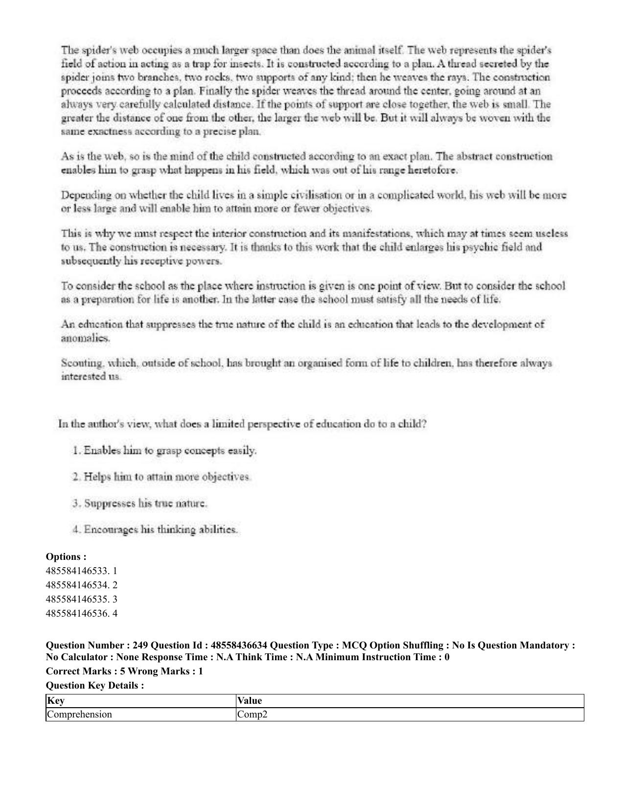 CUET 2023 English Kannada Shift 3 Question Papers - 22 June 2023 - Page 305