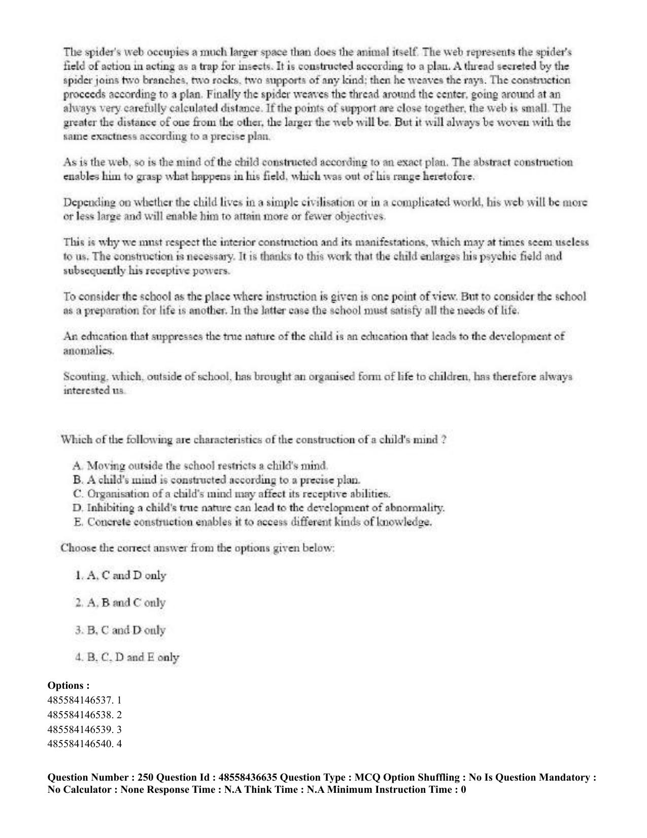 CUET 2023 English Kannada Shift 3 Question Papers - 22 June 2023 - Page 307