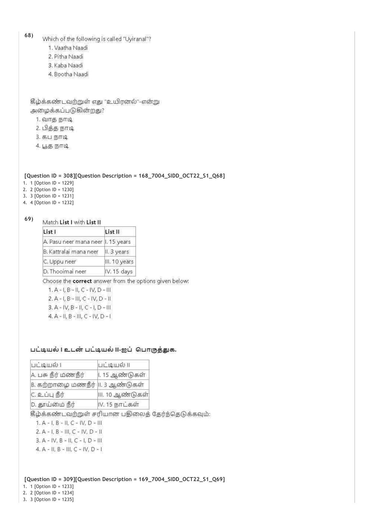 AIAPGET 2022 Siddha Question Paper - Page 39