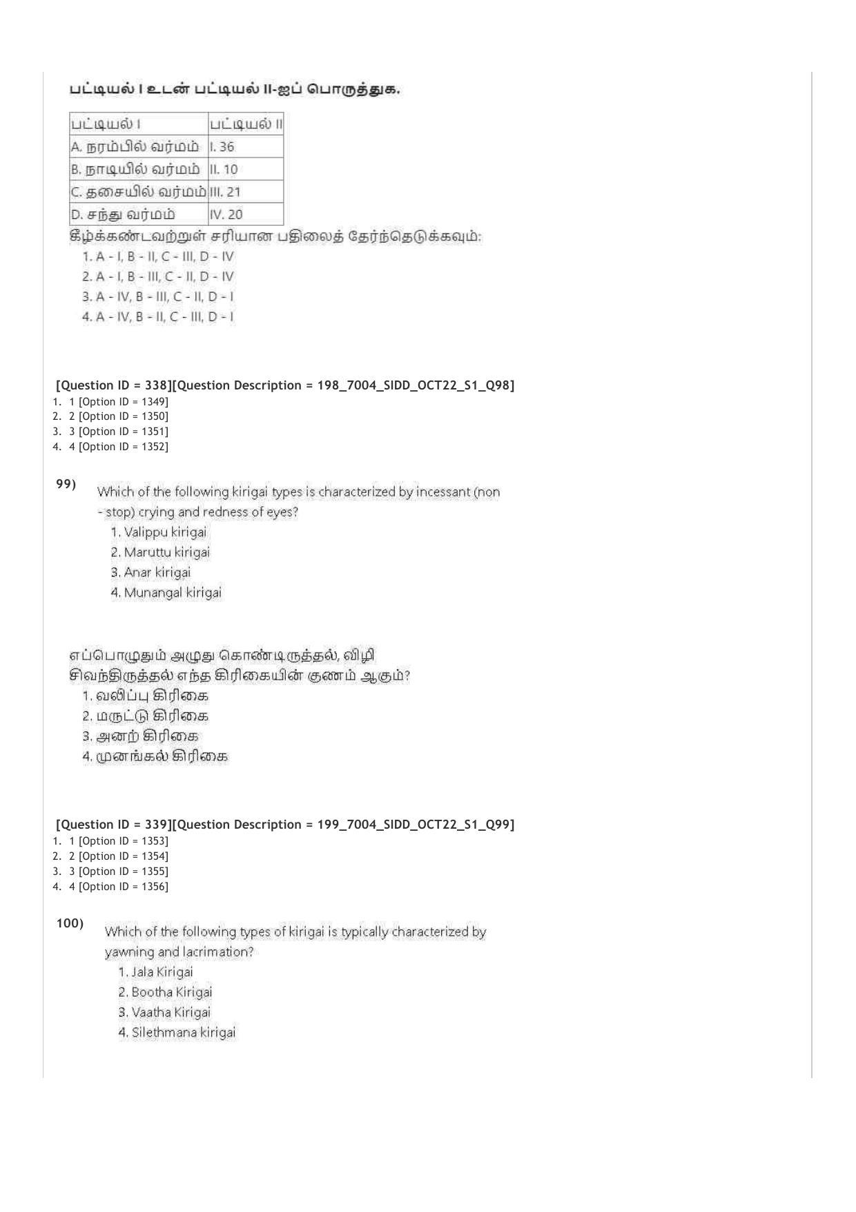 AIAPGET 2022 Siddha Question Paper - Page 58