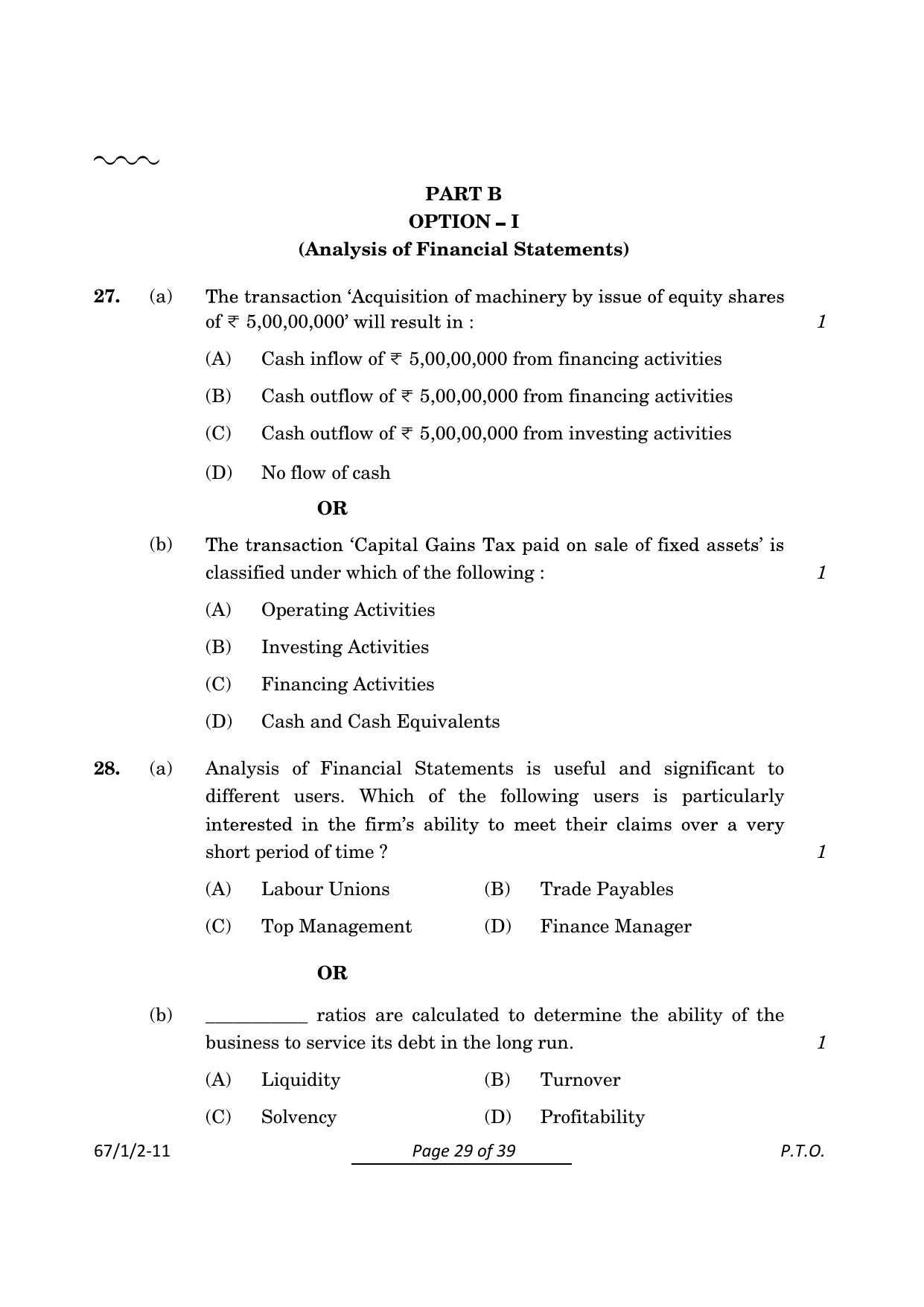 CBSE Class 12 67-1-2 Accountancy 2024 Question Paper - Page 29