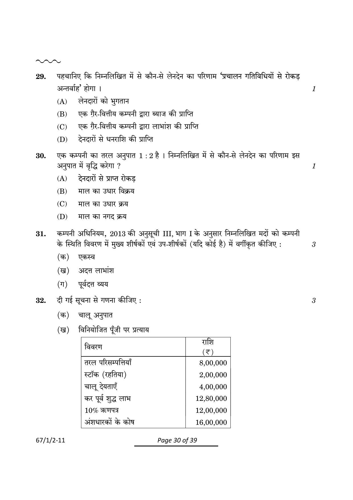 CBSE Class 12 67-1-2 Accountancy 2024 Question Paper - Page 30