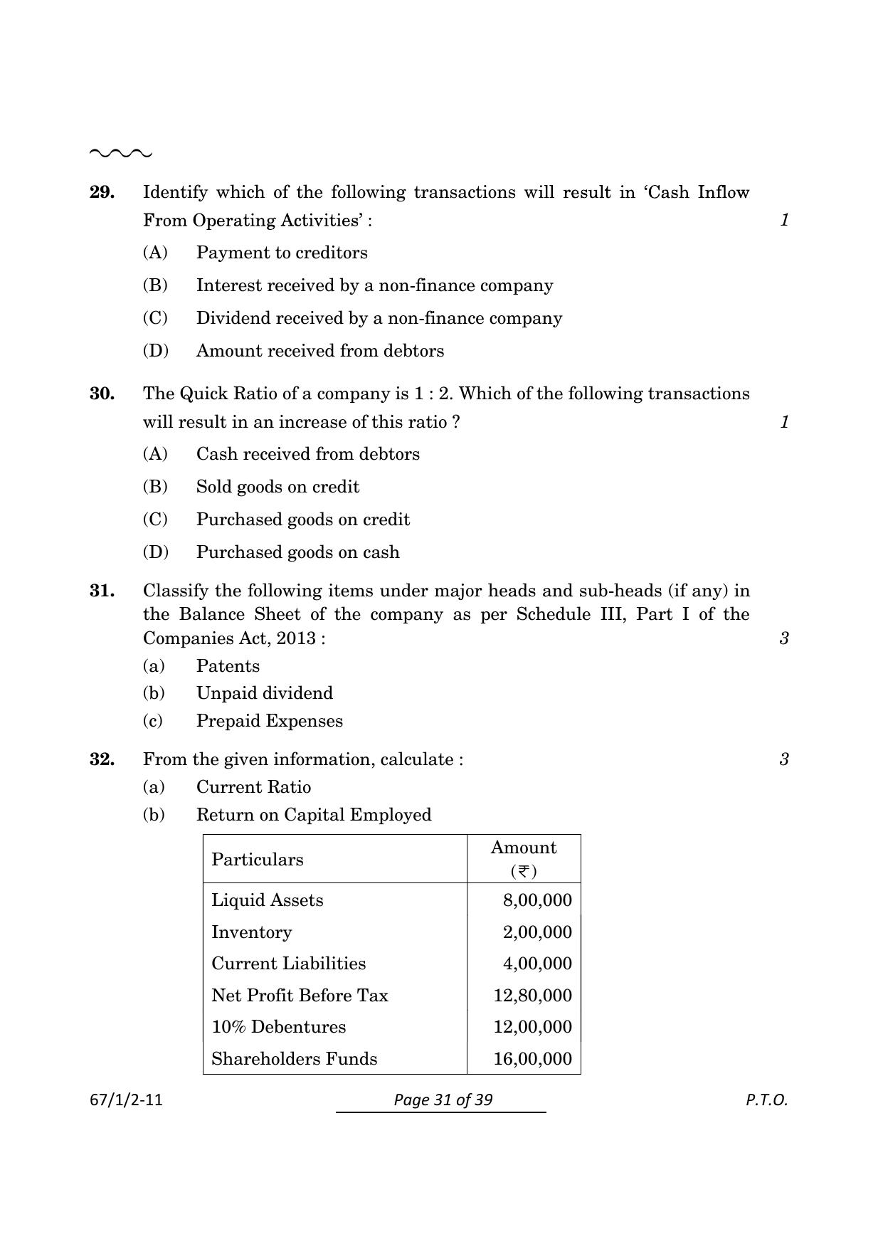 CBSE Class 12 67-1-2 Accountancy 2024 Question Paper - Page 31