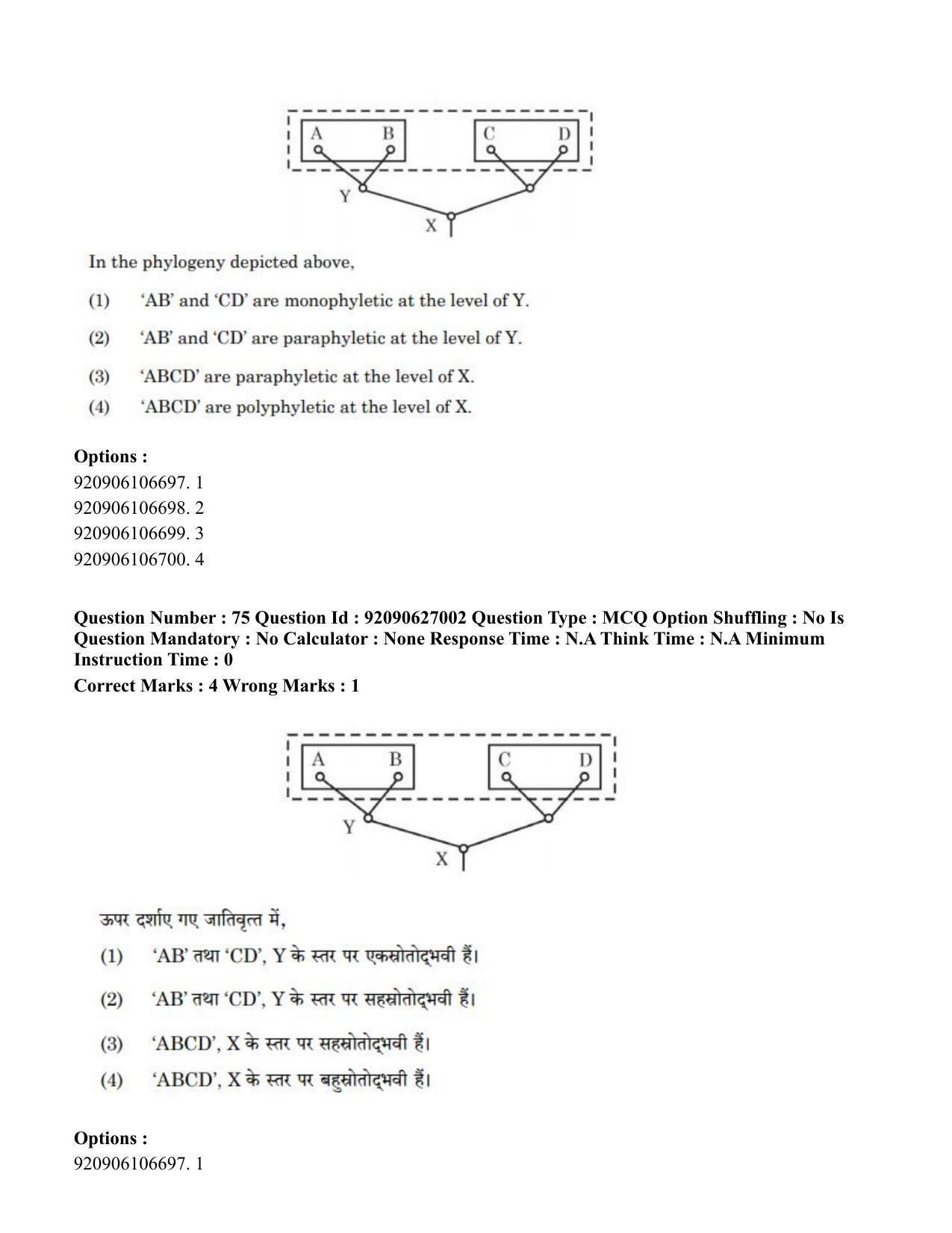 CUET PG 2023: SCQP07 – Botany (Hin) - Shift 3 (26-06-2023) Question Paper - Page 78