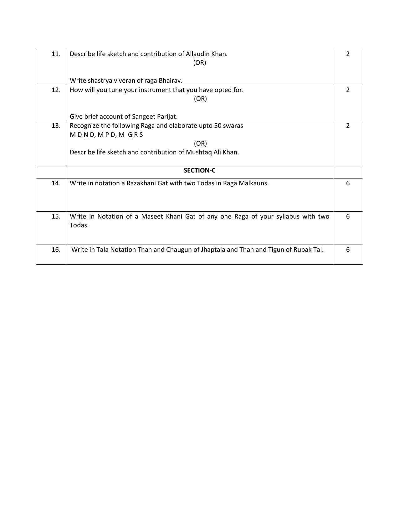 CBSE Class 12 Hindustani Music (Melodic) Sample Paper 2023 - Page 3