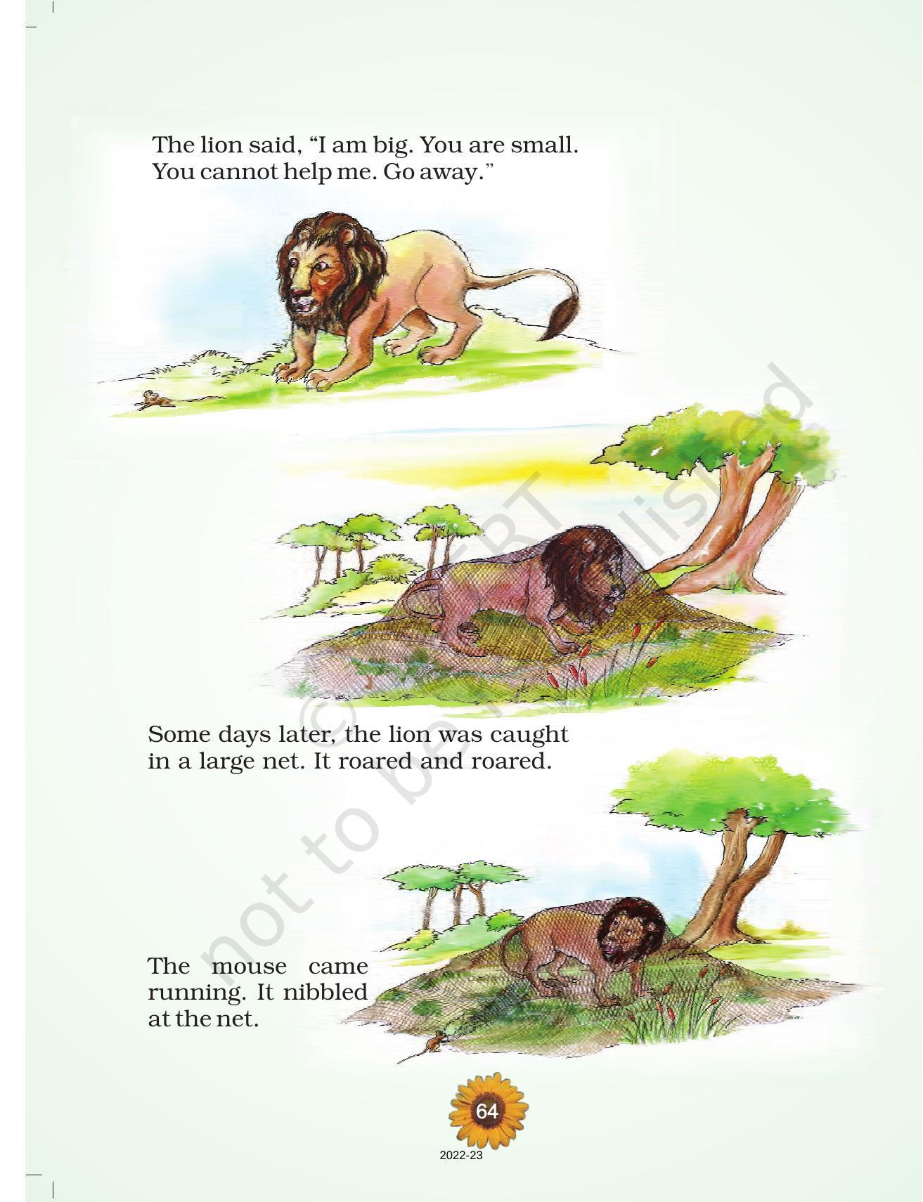 NCERT Book for Class 1 English (Raindrop):Unit 16-The Lion and The Mouse - Page 2