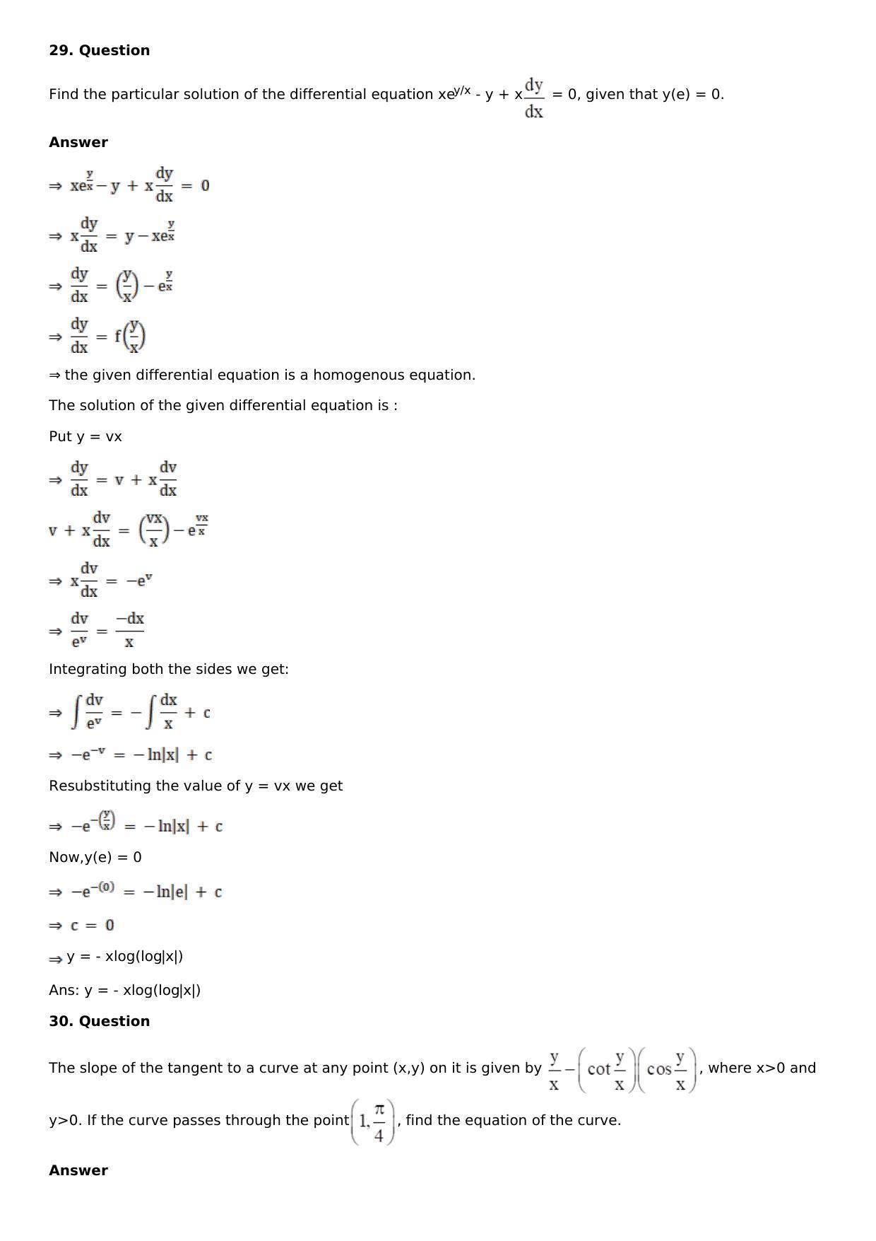 Chapter 20: Homogeneous Differential Equations Solutions: RS Aggarwal Class 12 Solutions  - Page 25