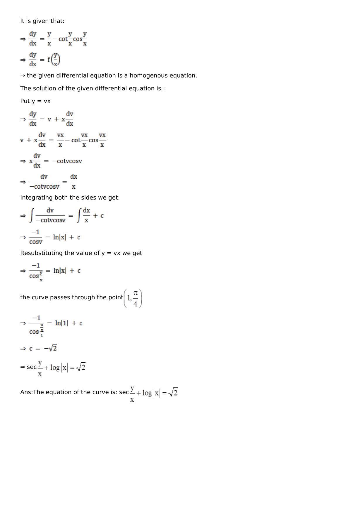 Chapter 20: Homogeneous Differential Equations Solutions: RS Aggarwal Class 12 Solutions  - Page 26
