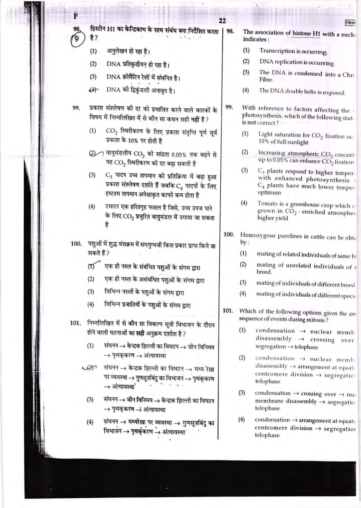NEET Code P 2017 Question Paper - Page 22