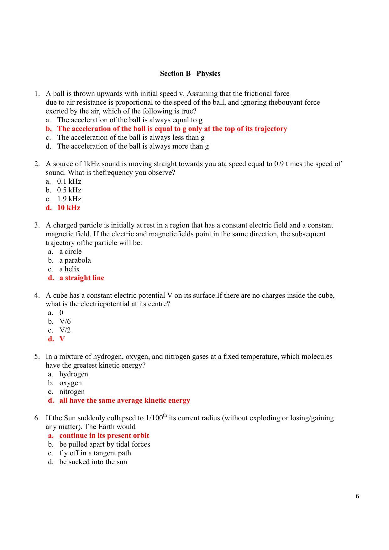 TIFR GS 2013 Biology Question Paper - Page 6