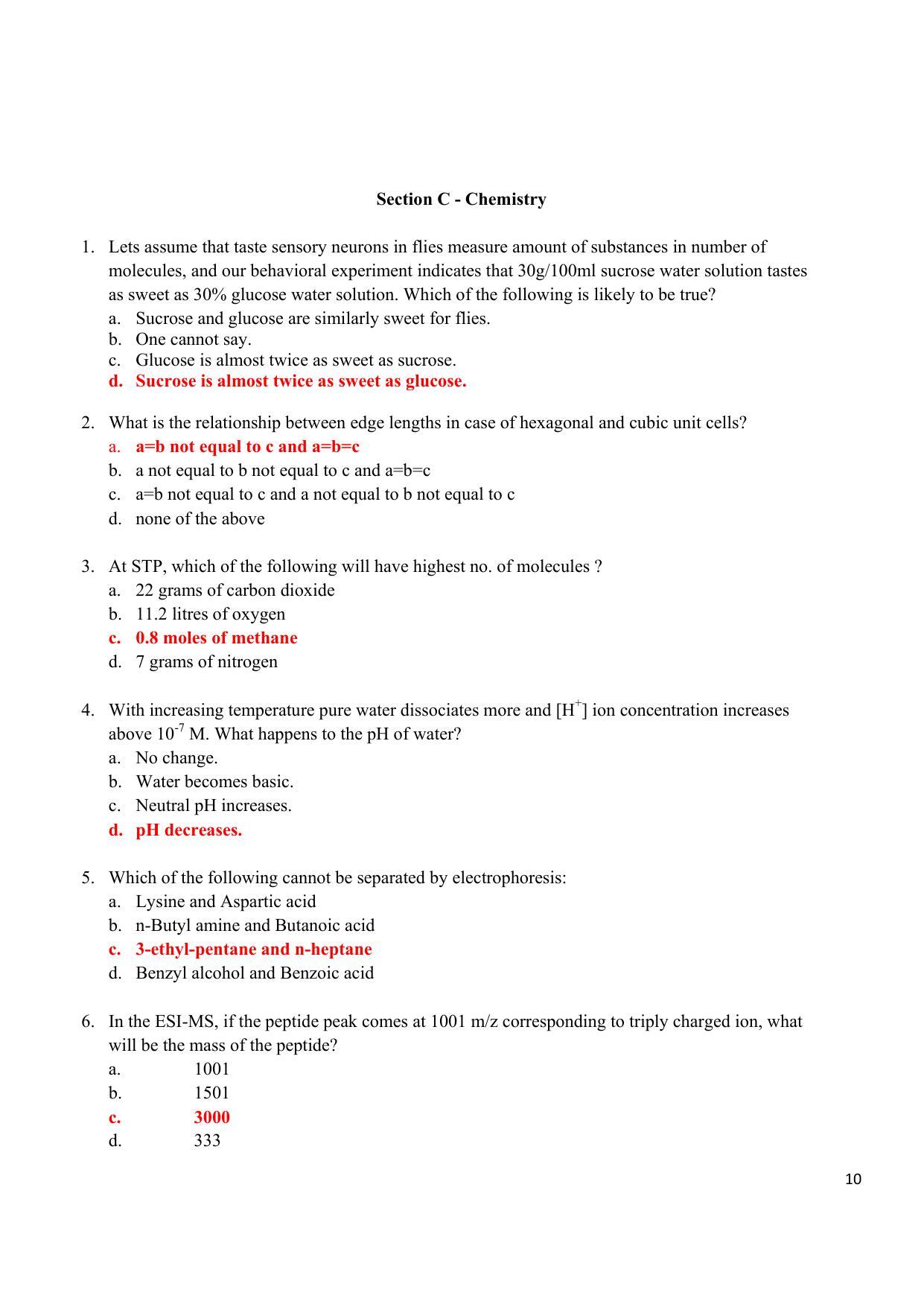 TIFR GS 2013 Biology Question Paper - Page 10