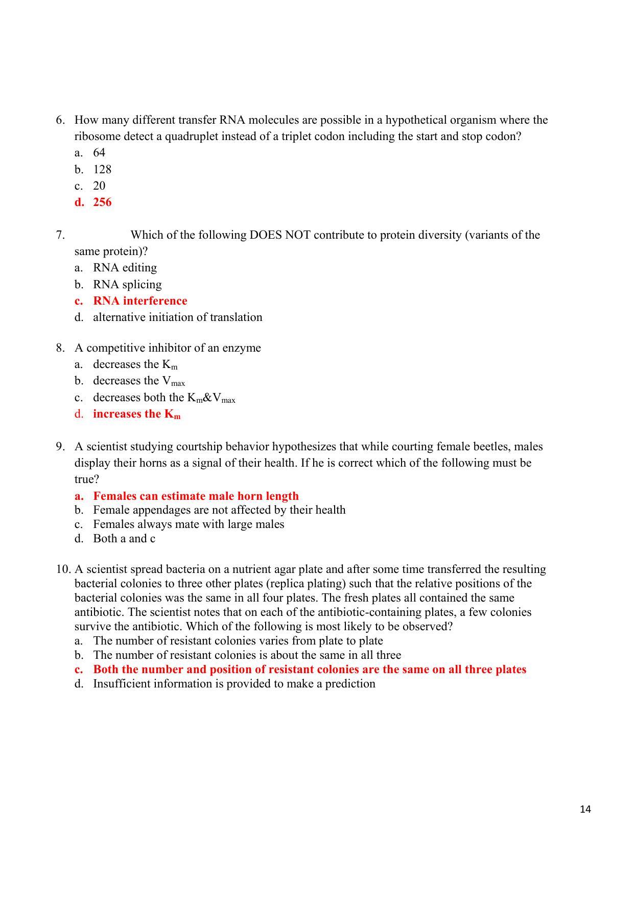 TIFR GS 2013 Biology Question Paper - Page 14
