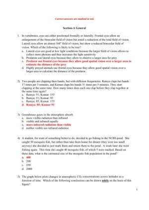TIFR GS 2013 Biology Question Paper