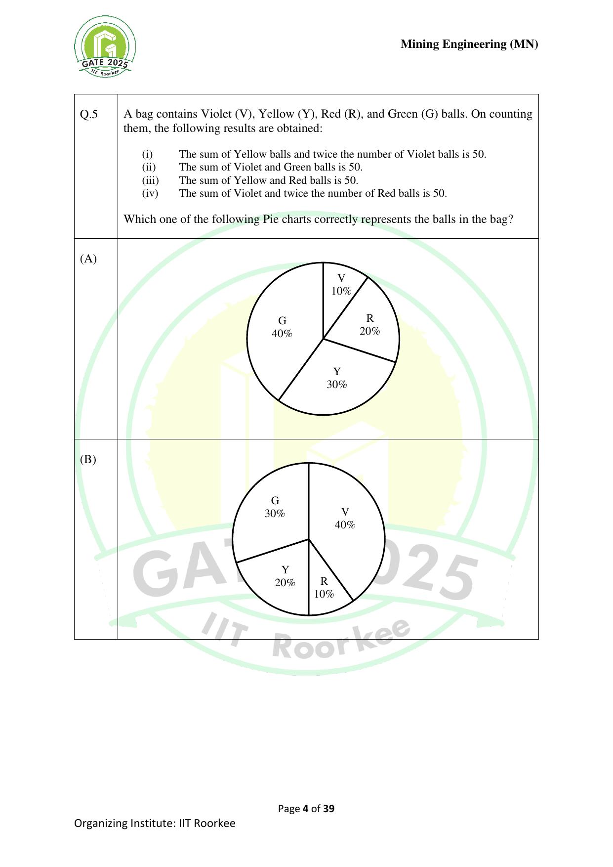 GATE 2025 Mining Engineering (MN) Question Paper - Page 4