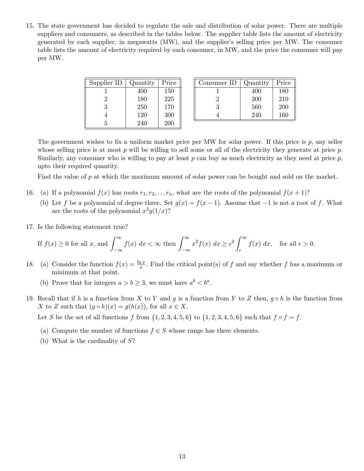 CMI Entrance Exam 2021 Question Paper MSc Data Science - Page 13