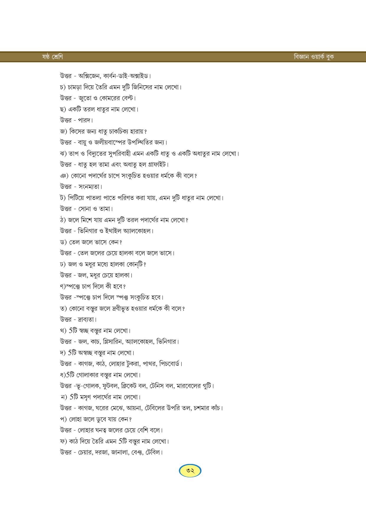 Tripura Board Class 6 Science Bengali Version Workbooks - Page 32