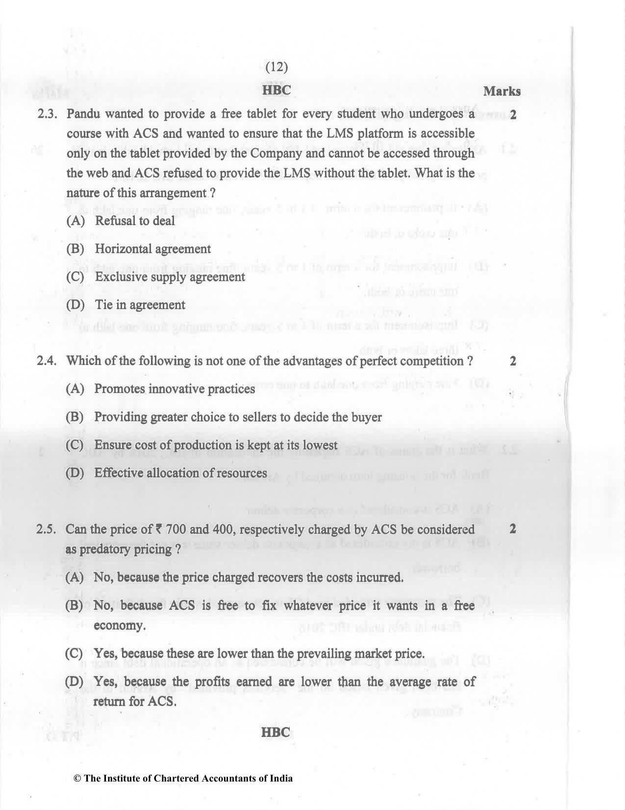 CA Final May 2022 Question Paper - Paper 6D – Economic Laws - Page 12