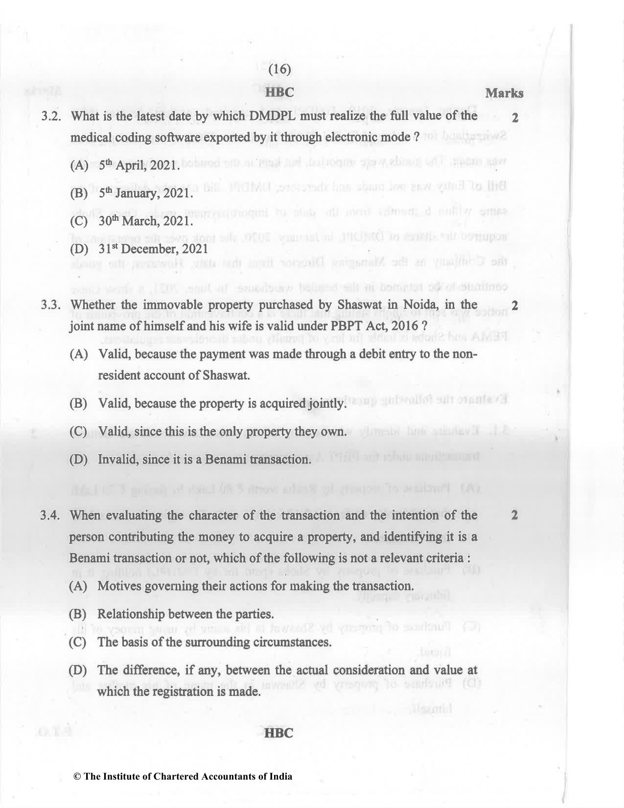 CA Final May 2022 Question Paper - Paper 6D – Economic Laws - Page 16