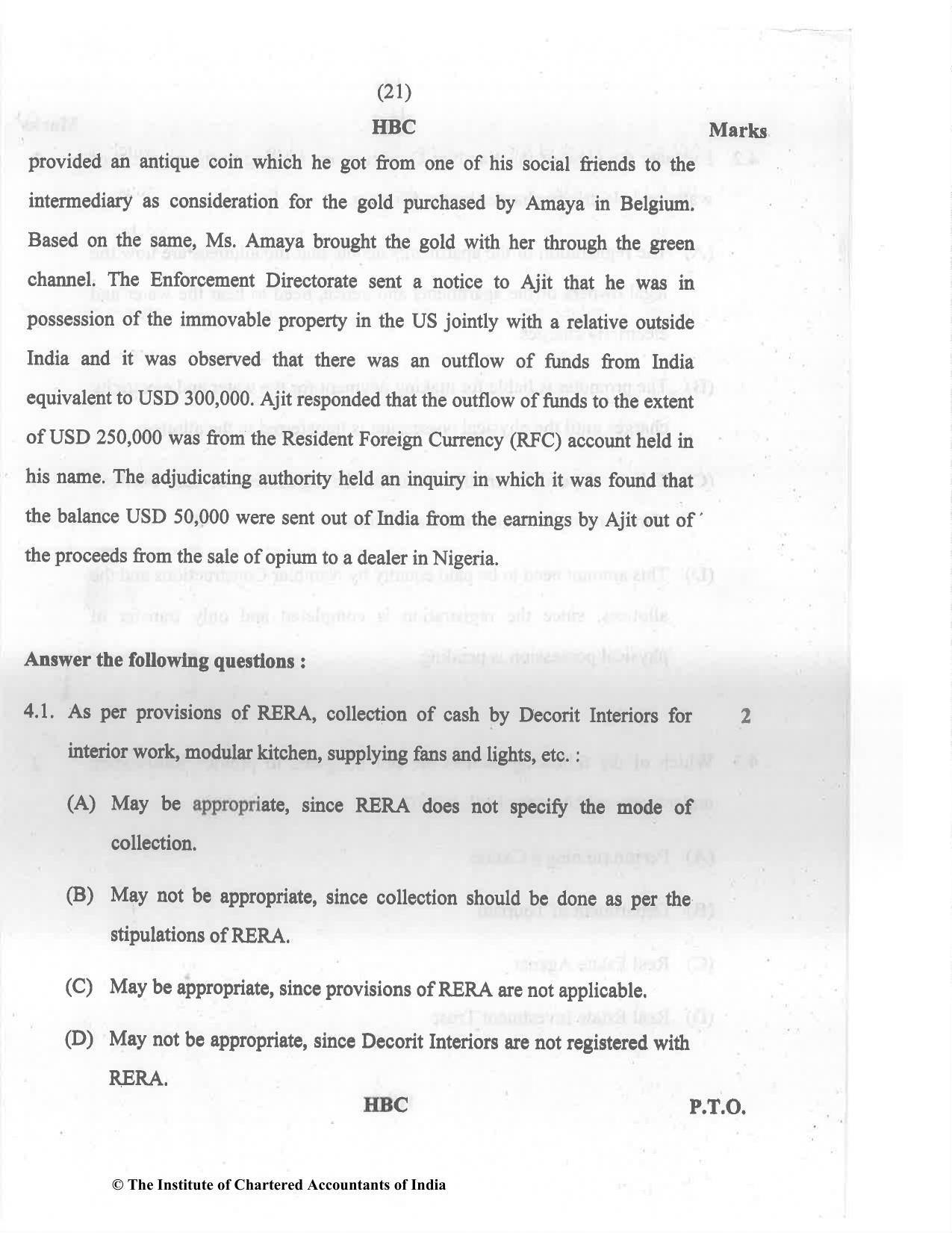CA Final May 2022 Question Paper - Paper 6D – Economic Laws - Page 21