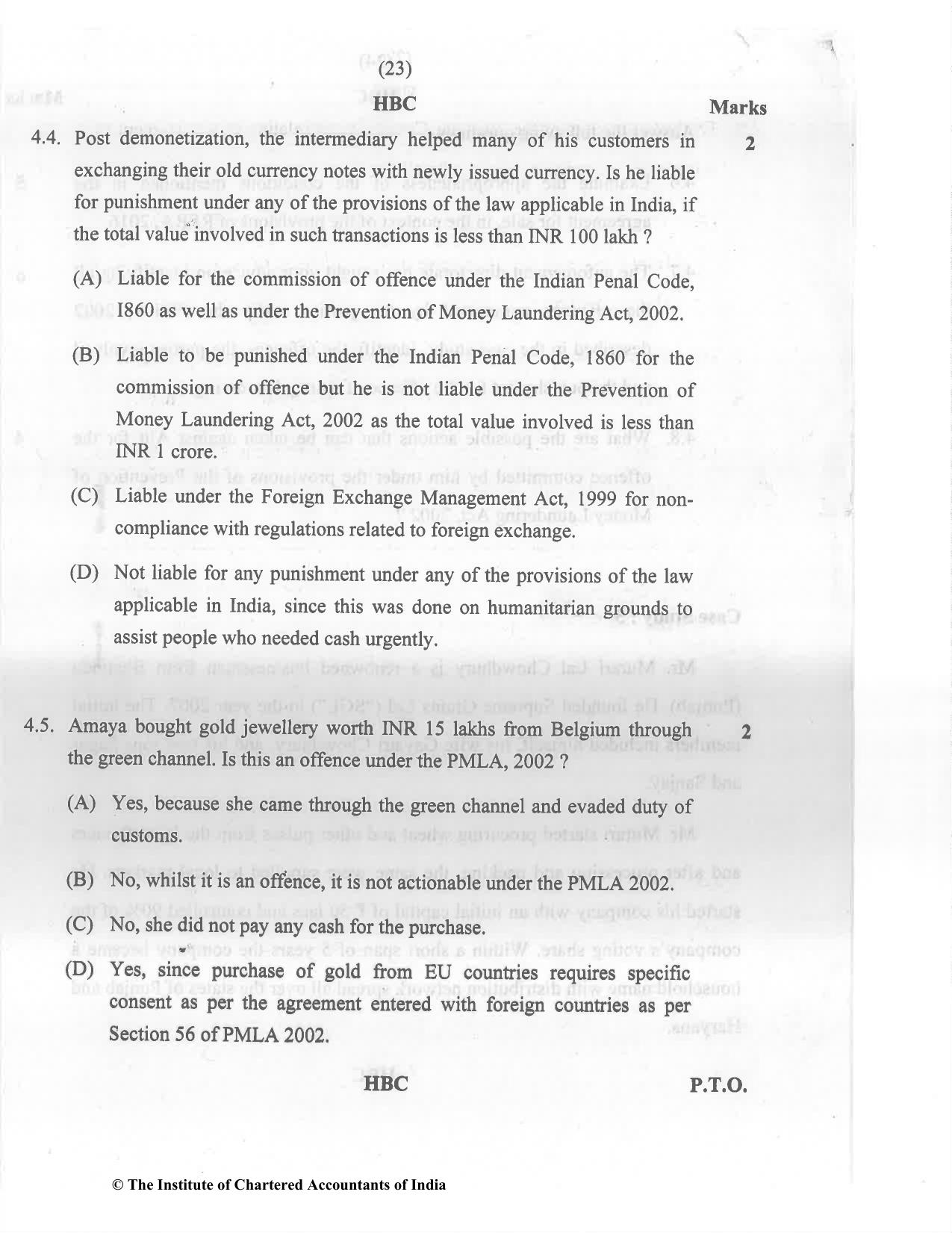 CA Final May 2022 Question Paper - Paper 6D – Economic Laws - Page 23