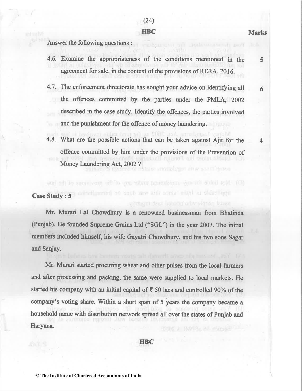 CA Final May 2022 Question Paper - Paper 6D – Economic Laws - Page 24