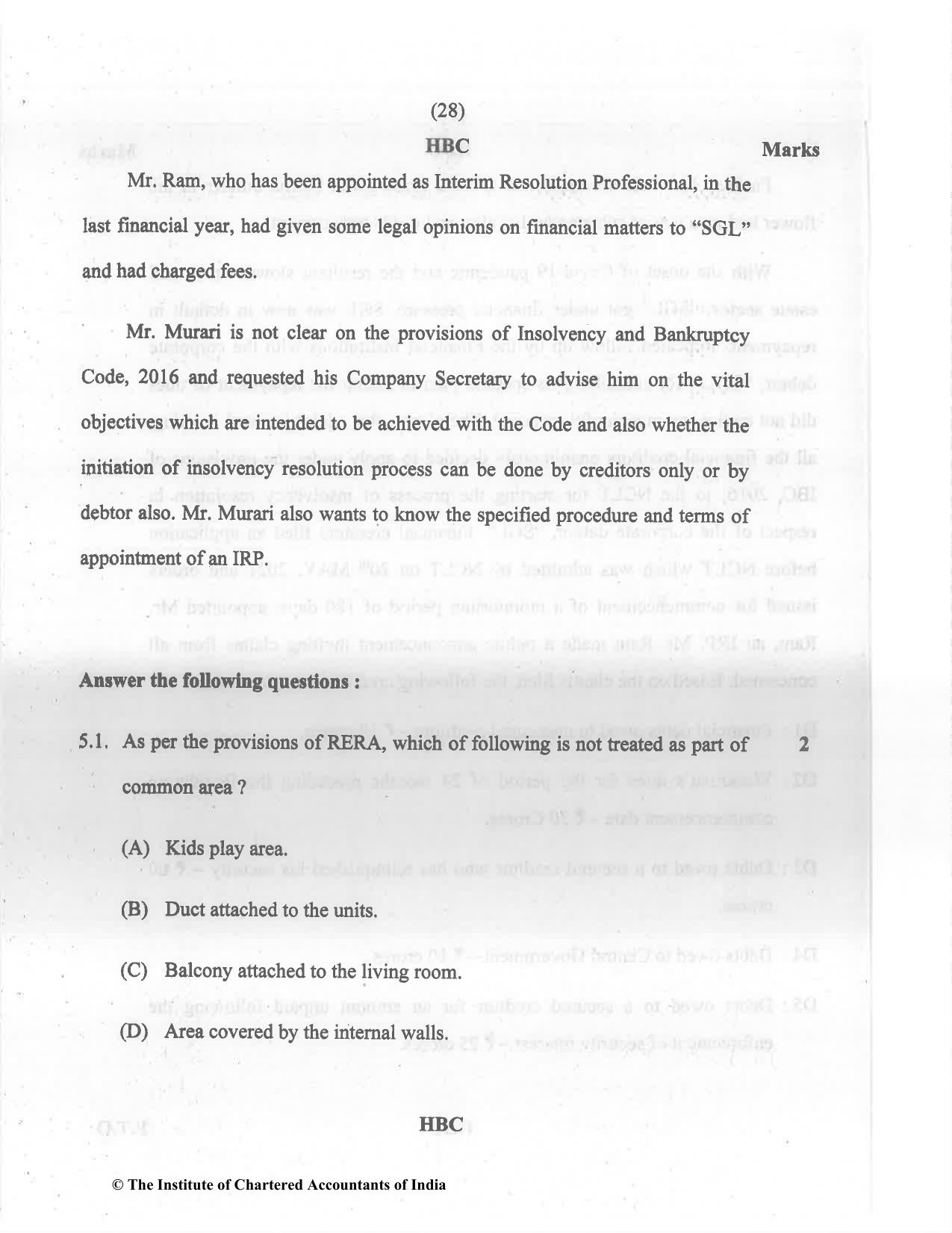 CA Final May 2022 Question Paper - Paper 6D – Economic Laws - Page 28