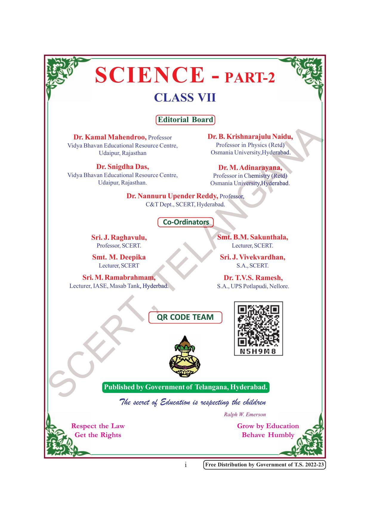 TS SCERT Class 7 General Science (Telugu Medium) Text Book - Page 3
