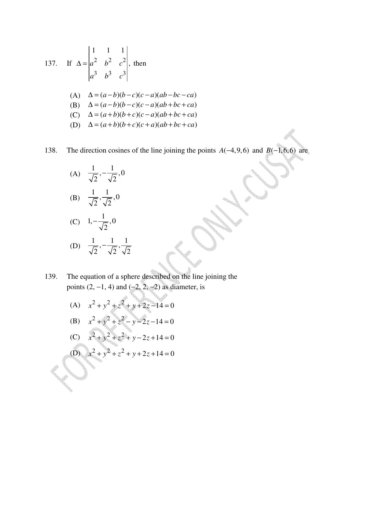 CUSAT CAT 2022 MATHEMATICS Question Paper - Page 33