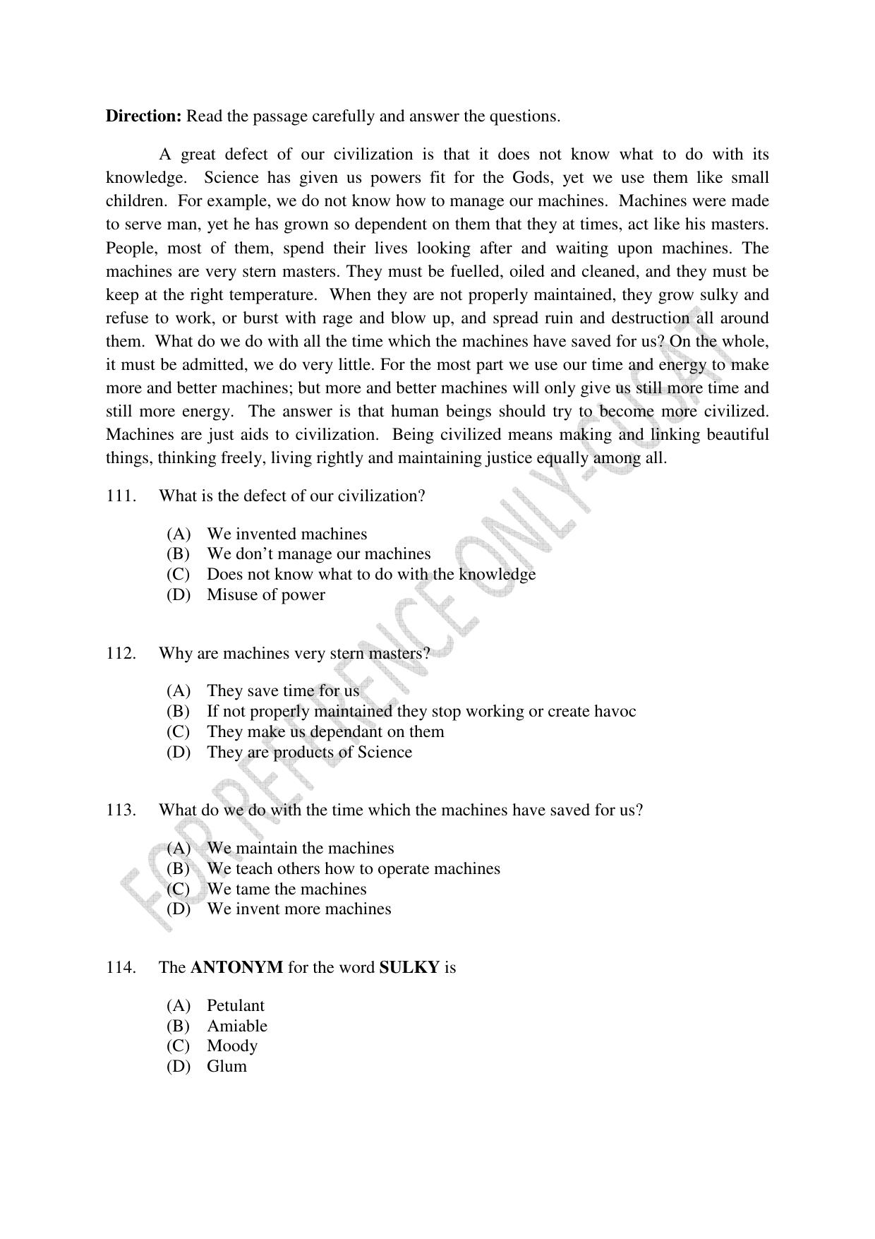 CUSAT CAT 2022 Aptitude Test for Five year BBA LLB Hons or BCom LLB Hons Second Shift Question Paper - Page 24