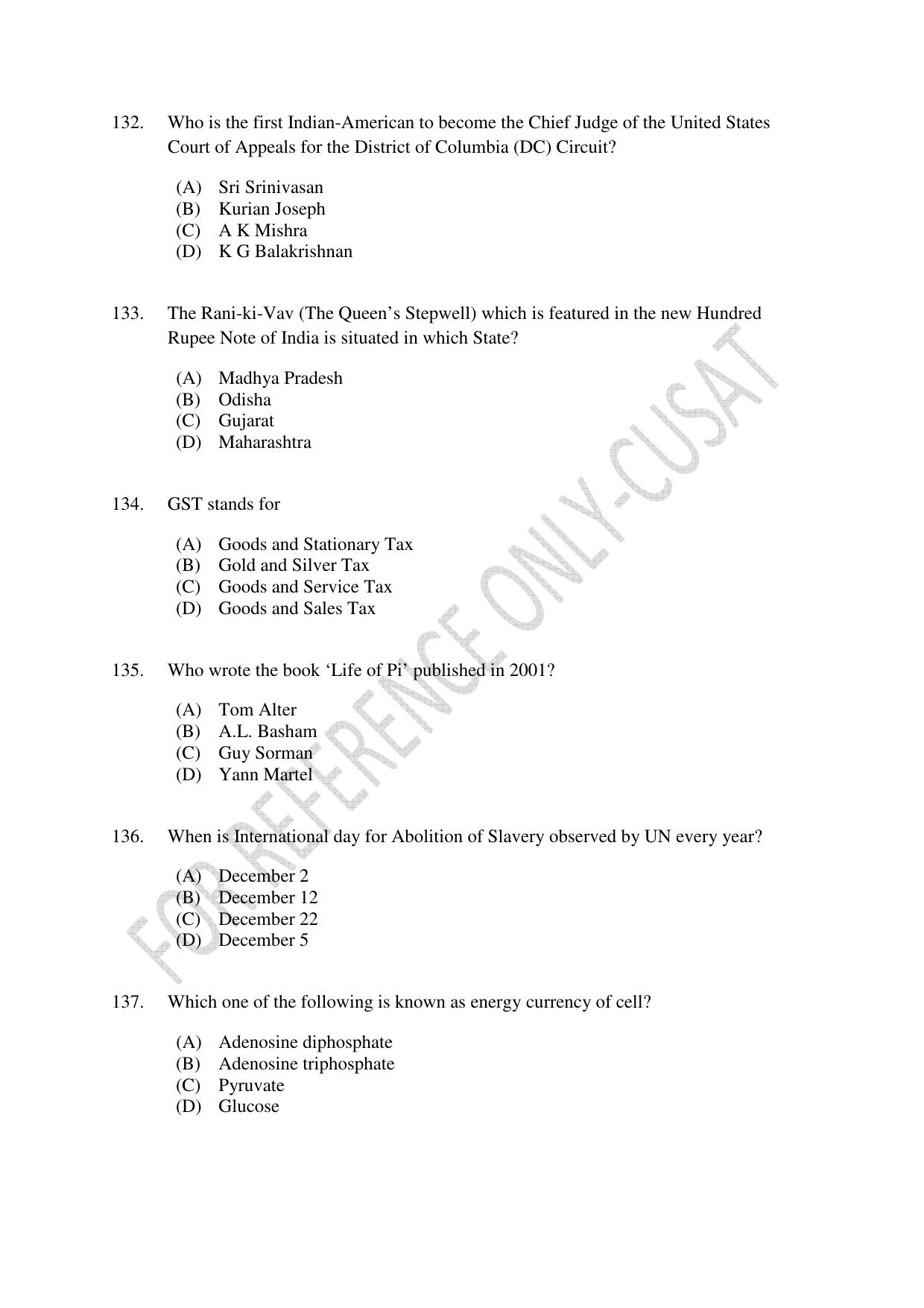 CUSAT CAT 2022 Aptitude Test for Five year BBA LLB Hons or BCom LLB Hons Second Shift Question Paper - Page 29