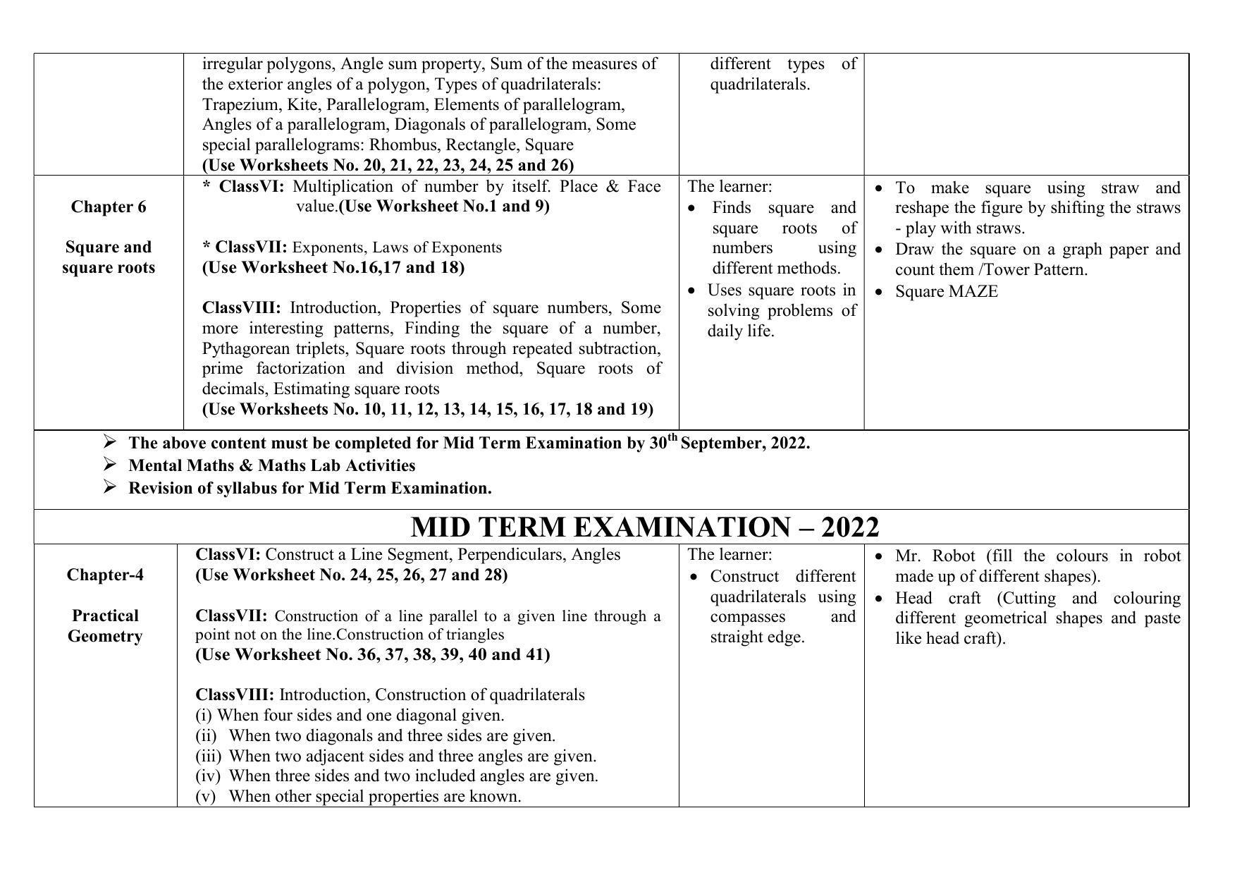 Edudel Class 8 (L-2) Mathematics (English Medium) Syllabus - Page 2
