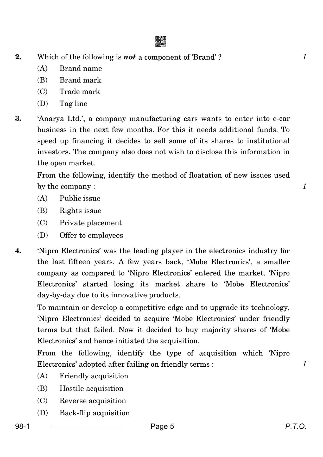 CBSE Class 12 Entrepreneurship 2024 Question Paper - Page 5