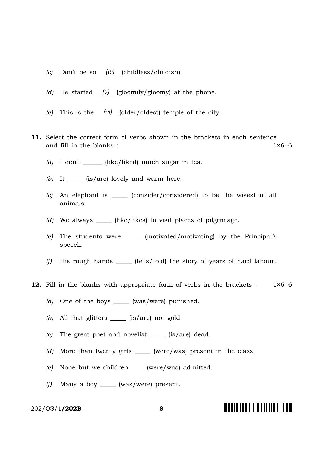 NIOS 2023 Class 10 English (OS) Question Paper - Page 20
