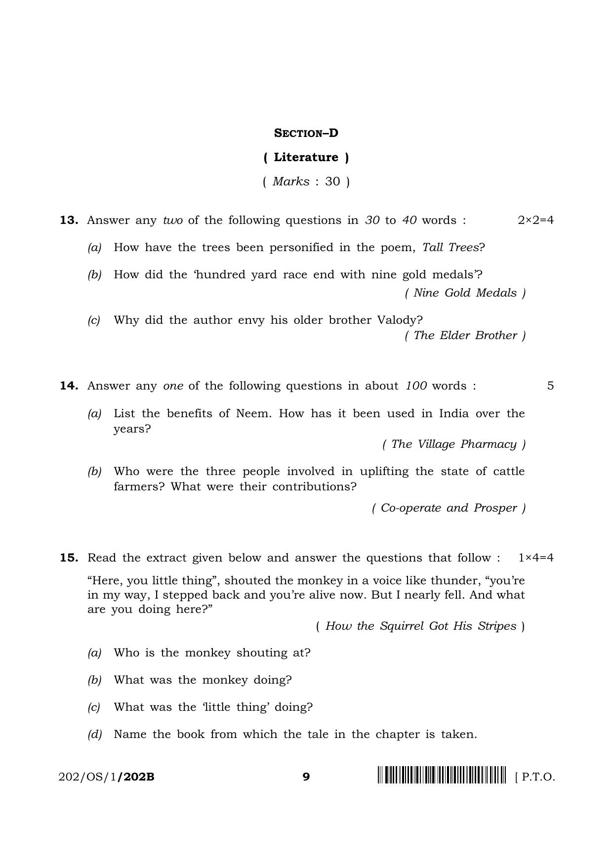 NIOS 2023 Class 10 English (OS) Question Paper - Page 21