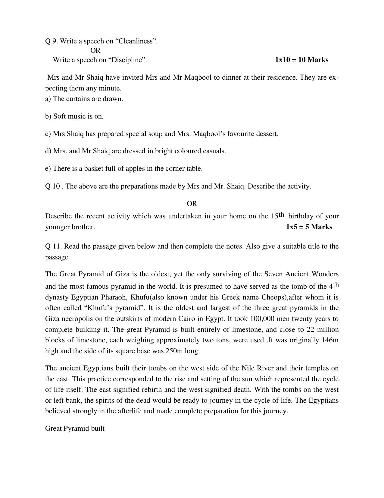 JKBOSE Class 11 FUNCTIONAL ENGLISH Model Question Paper - Page 5