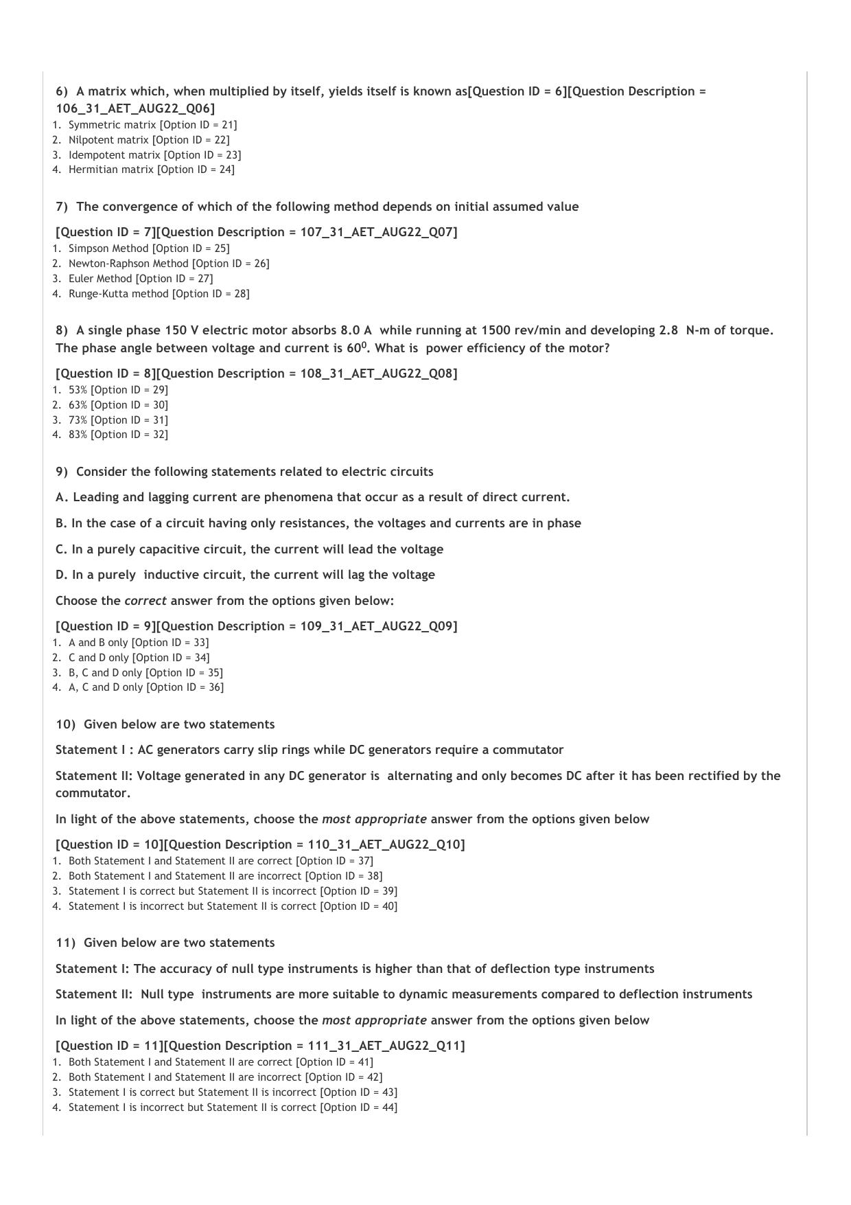 ICAR AIEEA PG 2022 AGRICULTURAL ENGG N TECHNOLOGY Question Paper - Page 2