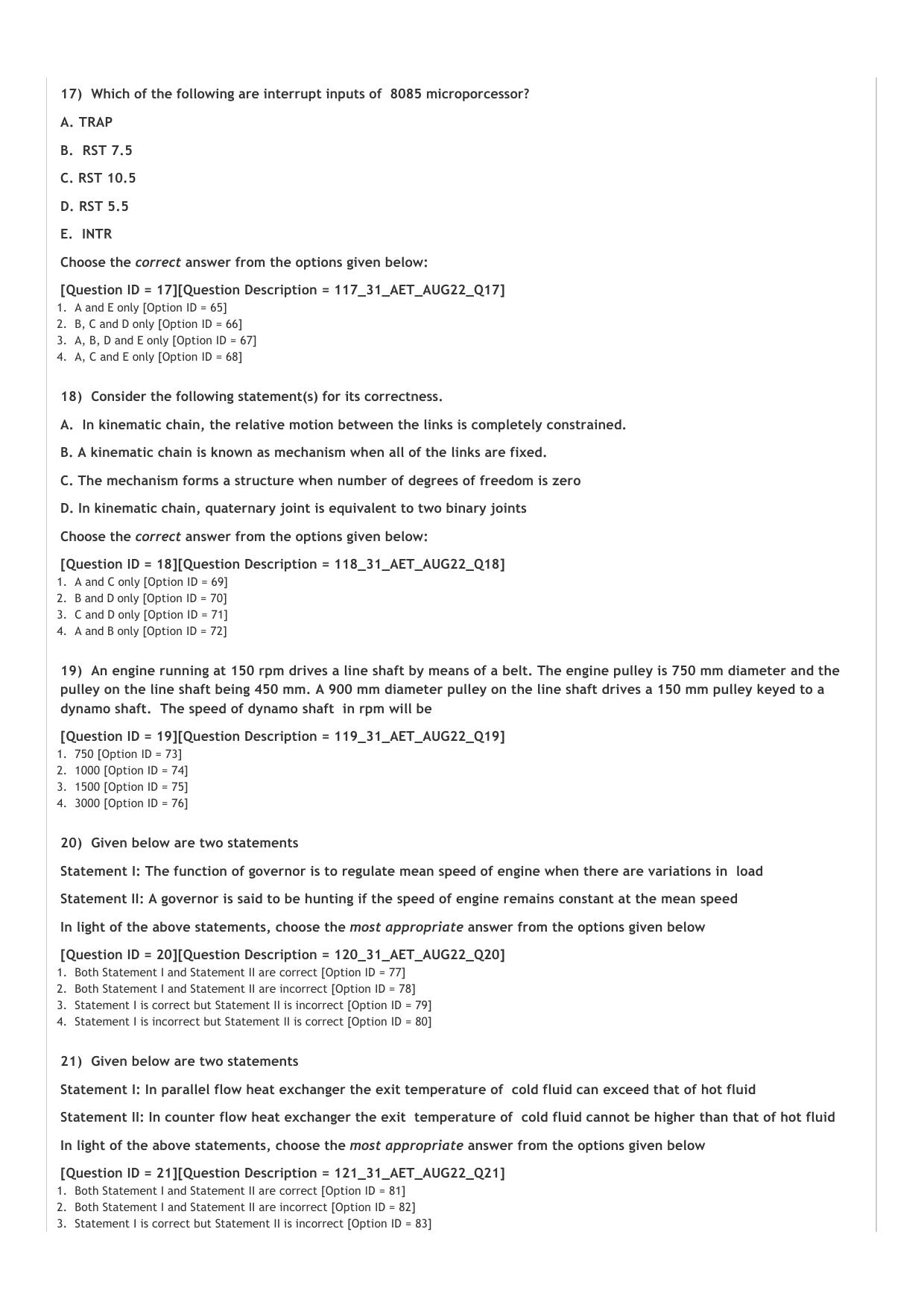 ICAR AIEEA PG 2022 AGRICULTURAL ENGG N TECHNOLOGY Question Paper - Page 4