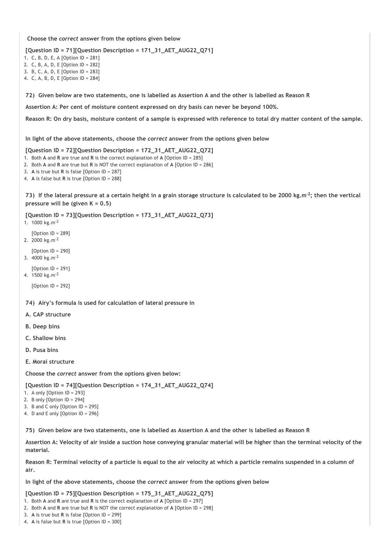 ICAR AIEEA PG 2022 AGRICULTURAL ENGG N TECHNOLOGY Question Paper - Page 15