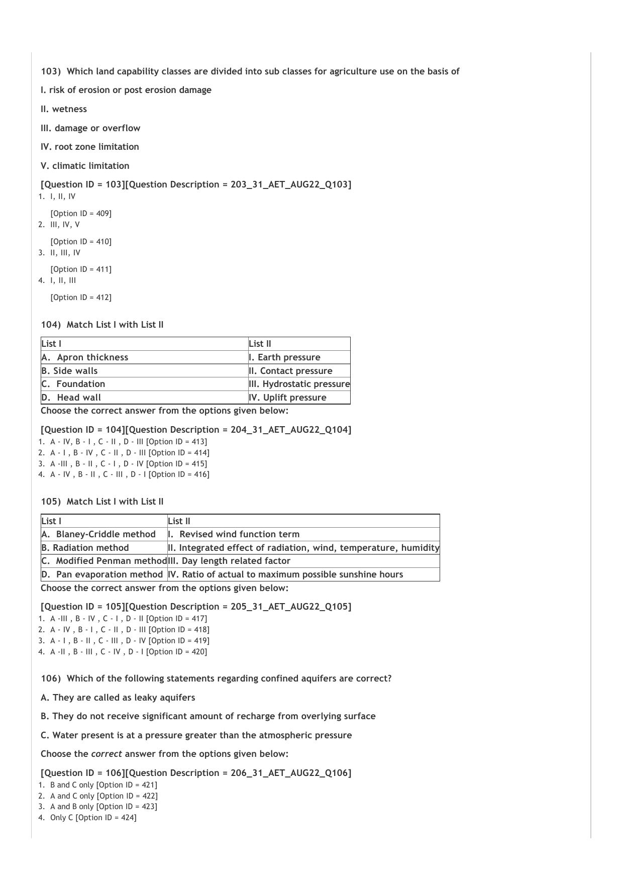 ICAR AIEEA PG 2022 AGRICULTURAL ENGG N TECHNOLOGY Question Paper - Page 21