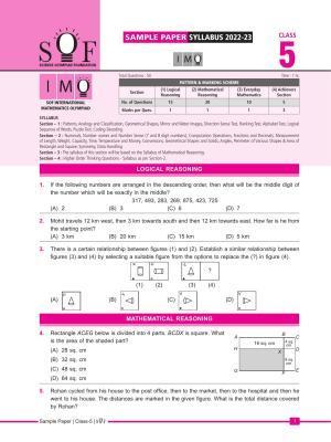 SOF IMO Sample Paper 2023 Class 5