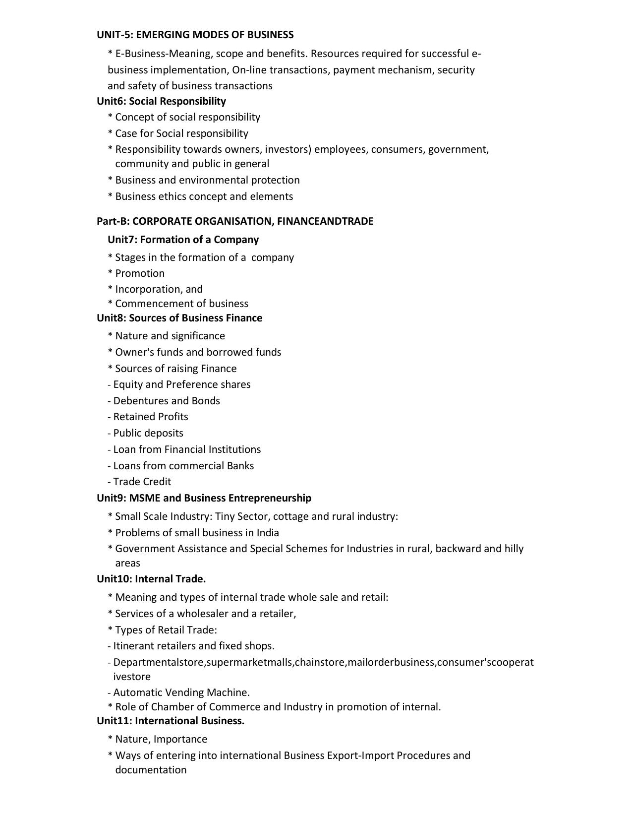 HP Board Class 11th Syllabus for Business Study - Page 3