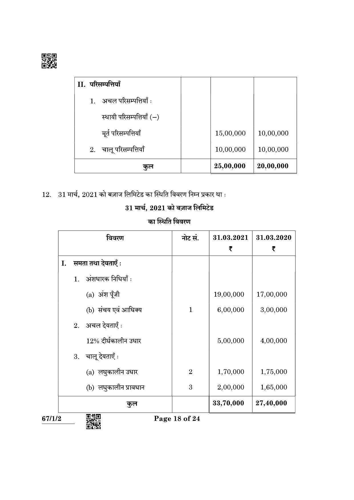 CBSE Class 12 67-1-2 Accountancy 2022 Question Paper - Page 18