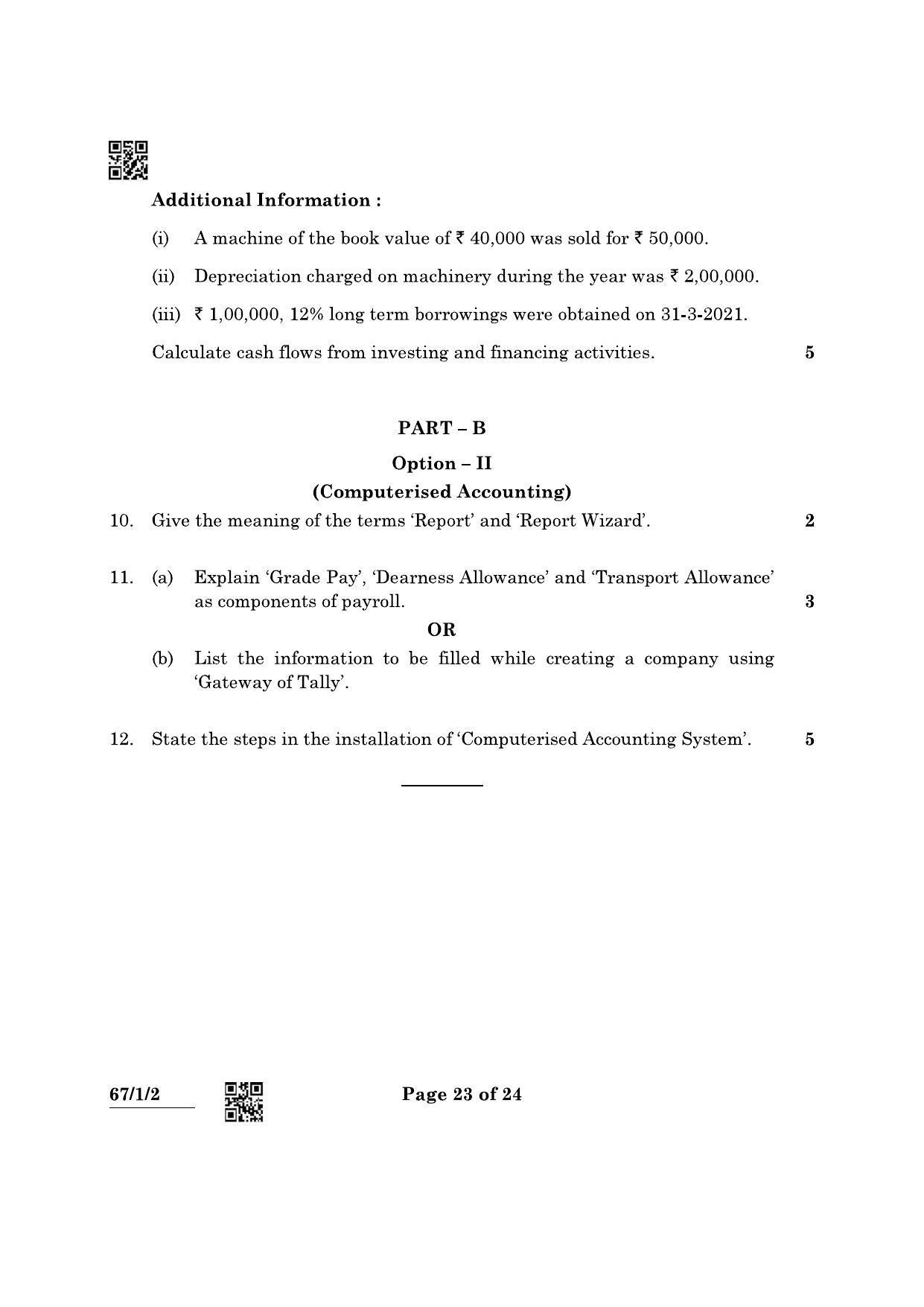 CBSE Class 12 67-1-2 Accountancy 2022 Question Paper - Page 23