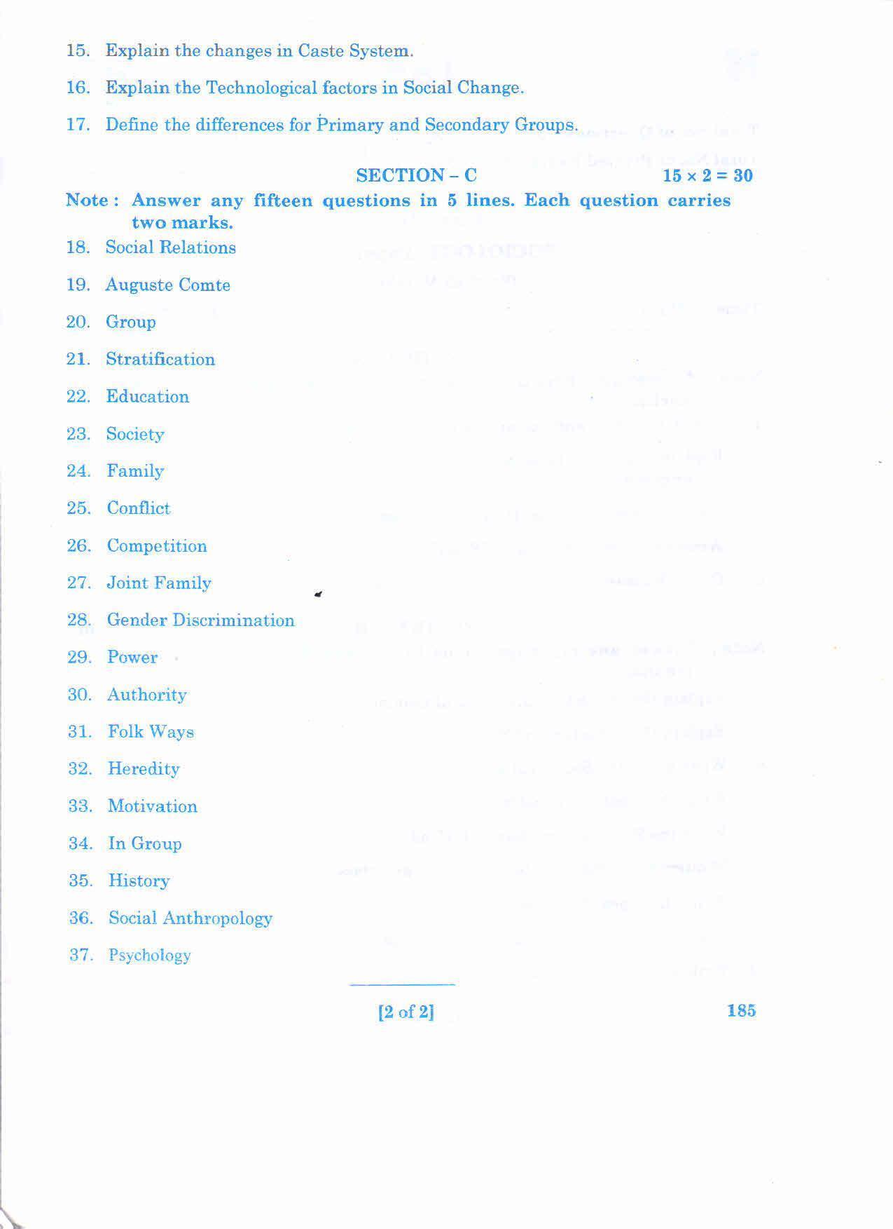 AP 2nd Year General Question Paper March - 2020 - SOCIOLOGY-II(TM) - Page 2