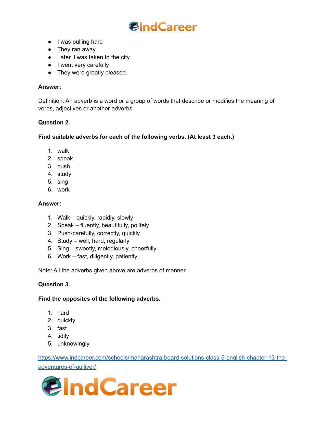 Maharashtra Board Solutions Class 5-English: Chapter 13- The Adventures of Gulliver - Page 5