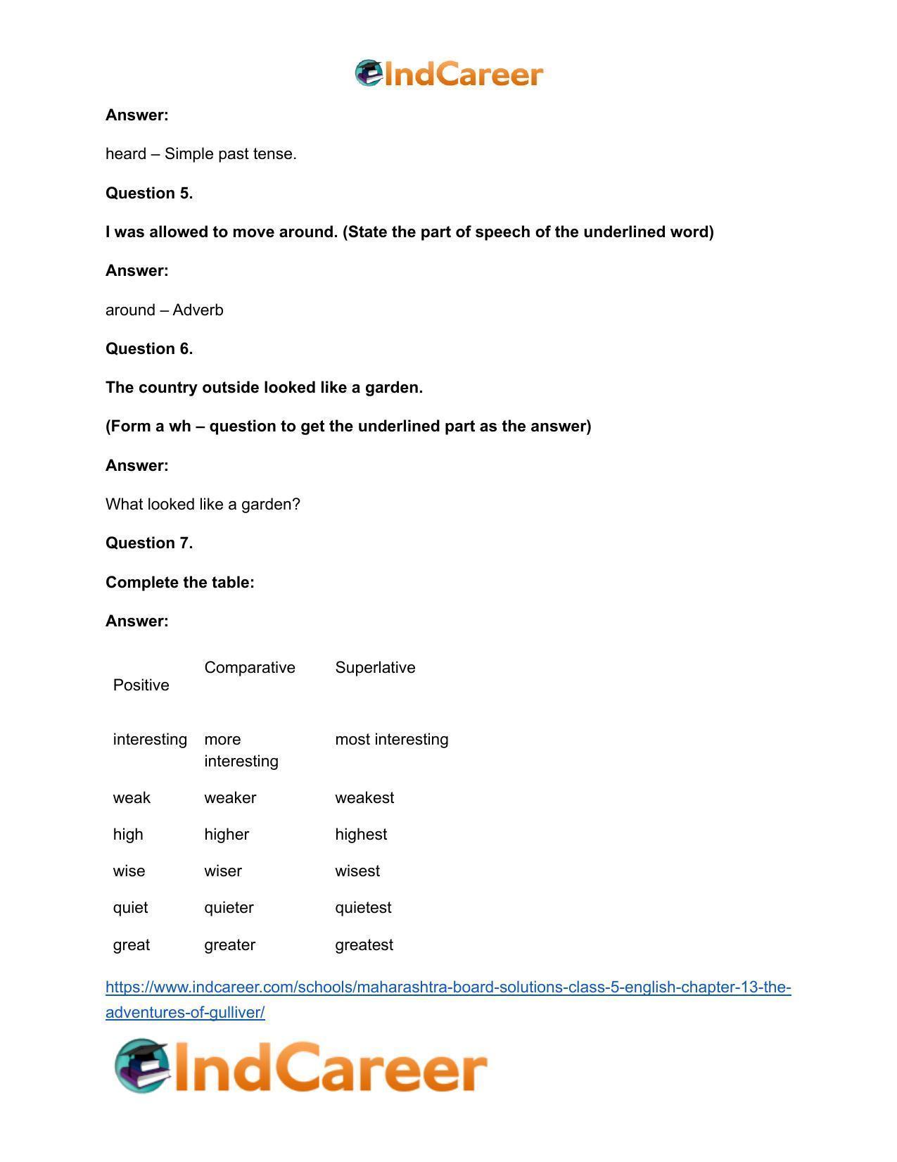 Maharashtra Board Solutions Class 5-English: Chapter 13- The Adventures of Gulliver - Page 10