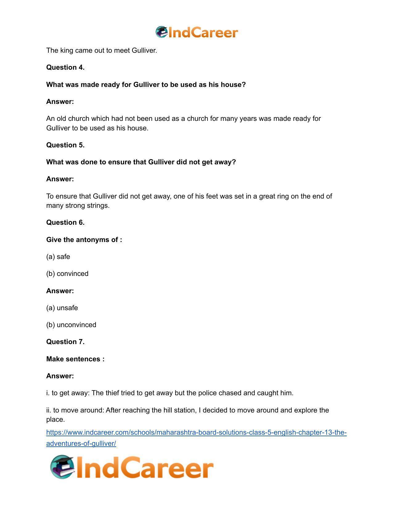 Maharashtra Board Solutions Class 5-English: Chapter 13- The Adventures of Gulliver - Page 12